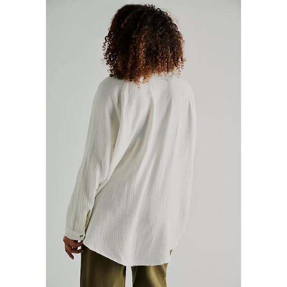 🎉LAST CHANCE🎉 FREE PEOPLE We The Free Summer Daydream Buttondown / White - Picture 10 of 16